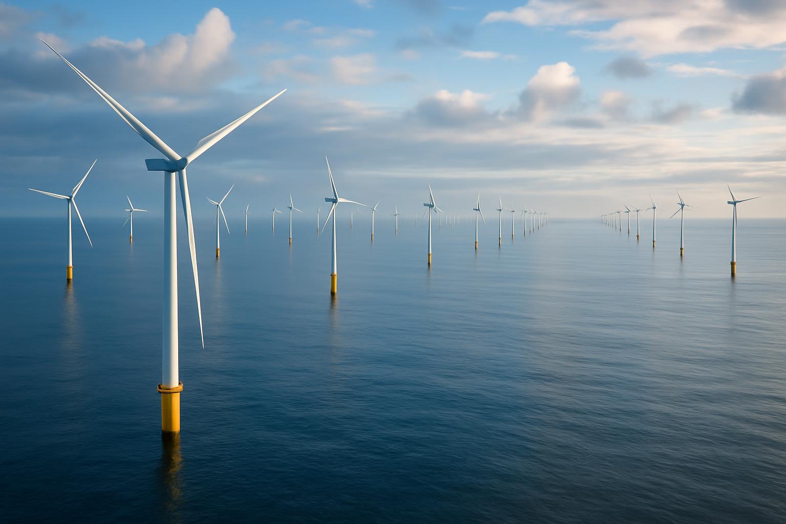 Offshore wind farm in the North Sea off the British coast